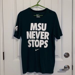 Michigan State “MSU NEVER STOPS” Tee